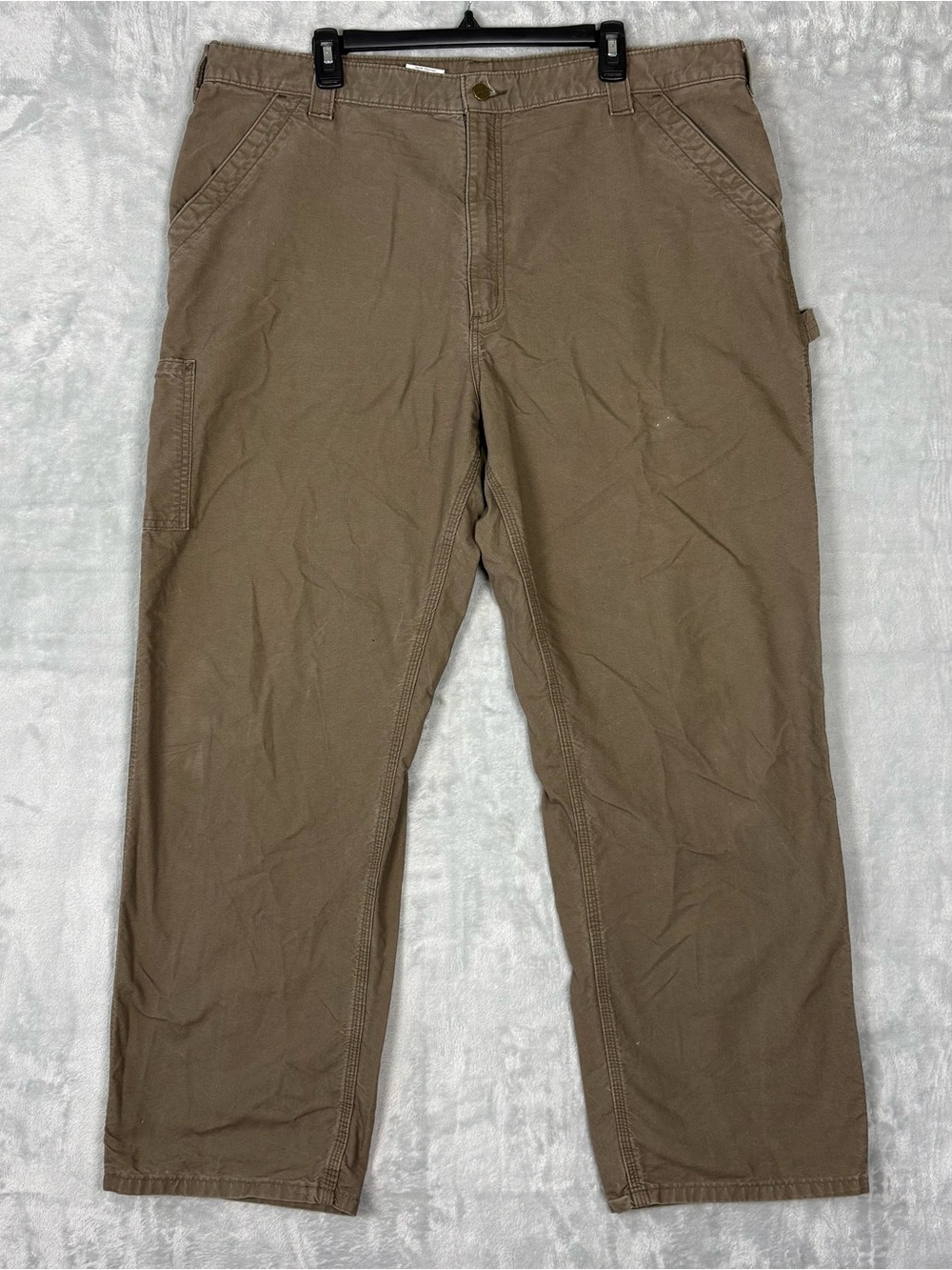 Carhartt Cargo Carpenter Pants B151 LBR Brown Original Dungaree Fit Mens 42x32